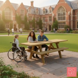 Taula de Pícnic Turín INCLUSIVA per ambdós costats| Fusta de Pi per a Exterior